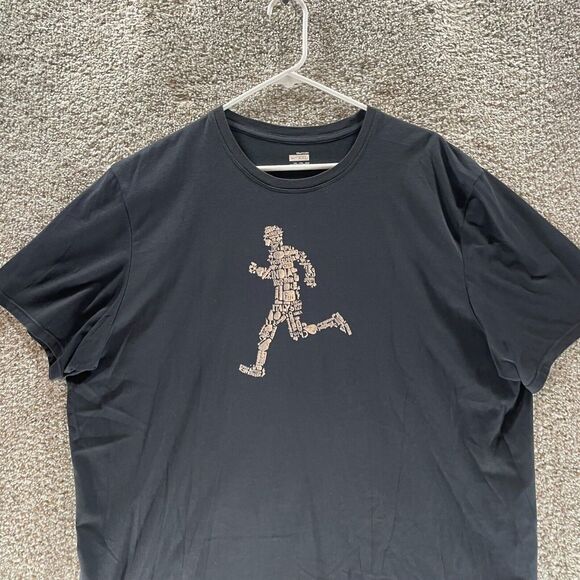 Nike Shirt Adult 2XL XXL Black The Human Race Running Short Sleeve Athletic Mens - Picture 3 of 8